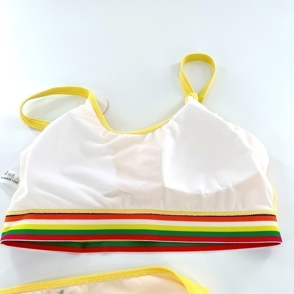Bobbie Brooks Yellow Beach Pool Removeable Pads Adjustable Straps Bikini Set L - Picture 4 of 12
